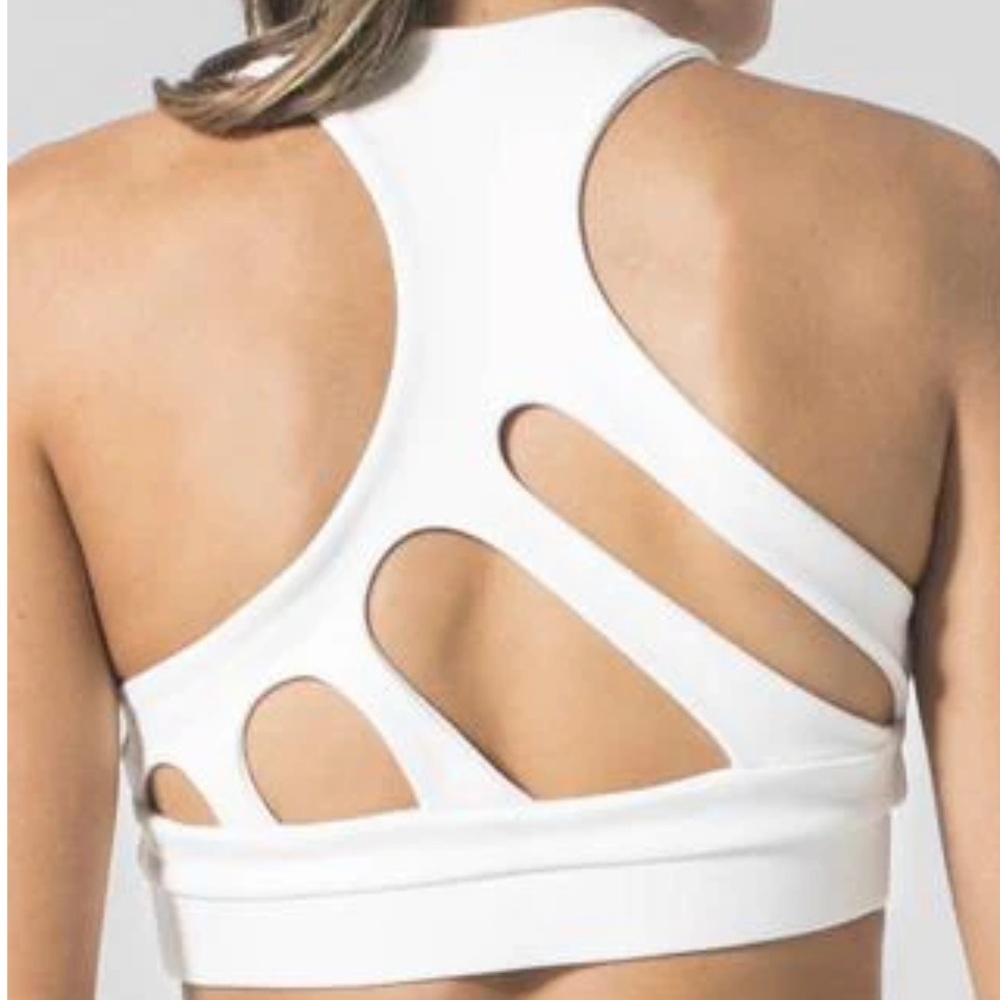 NWT 925fit Get in Line white Sports Bra‎ size xs women’s activewear workout
